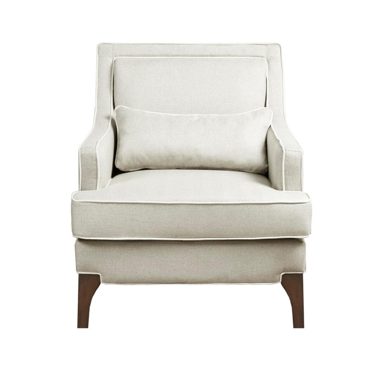 MADISON PARK SIGNATURE Collin Arm Chair with Cream and Dark Brown MPS100-0303